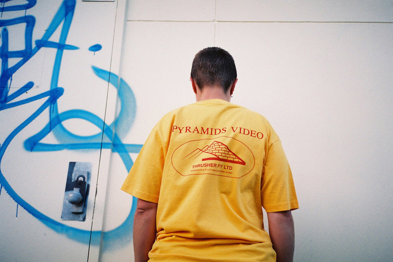 Pyramids Skateboards t-shirt design by Monica Shaw