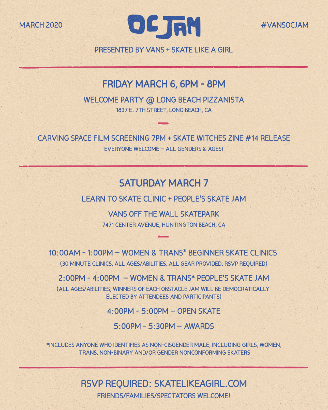 Skate Like A Girl & Vans present OC Jam