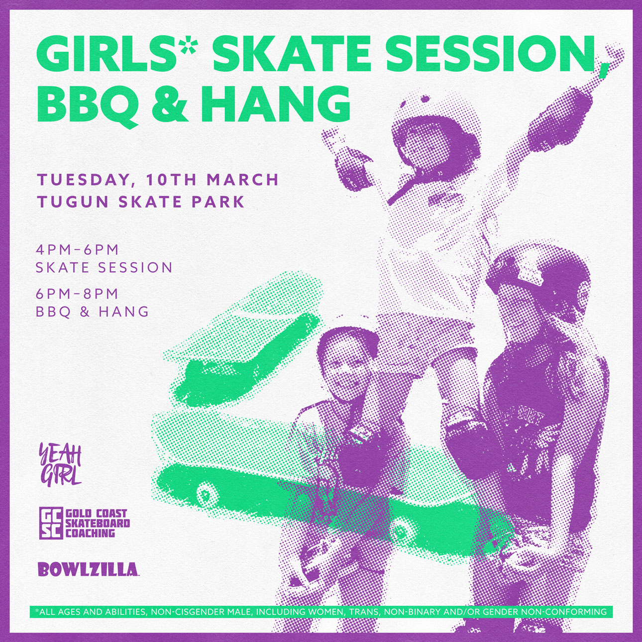 Yeah Girl Girls* Skate Session, BBQ and Hang