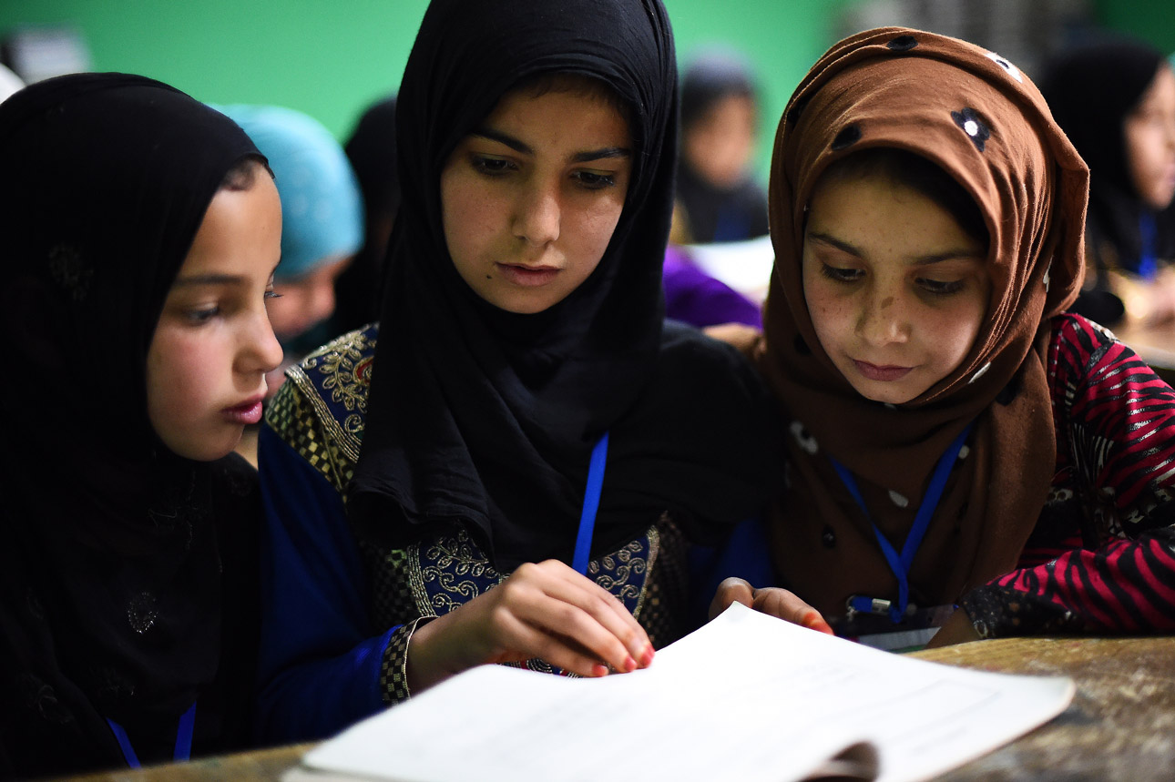 Skateistan students in Back-to-School program in Kabul. Photo: Andy Buchanan