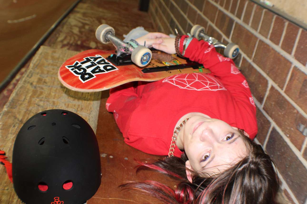 Skateboarder Abigail Sawyers