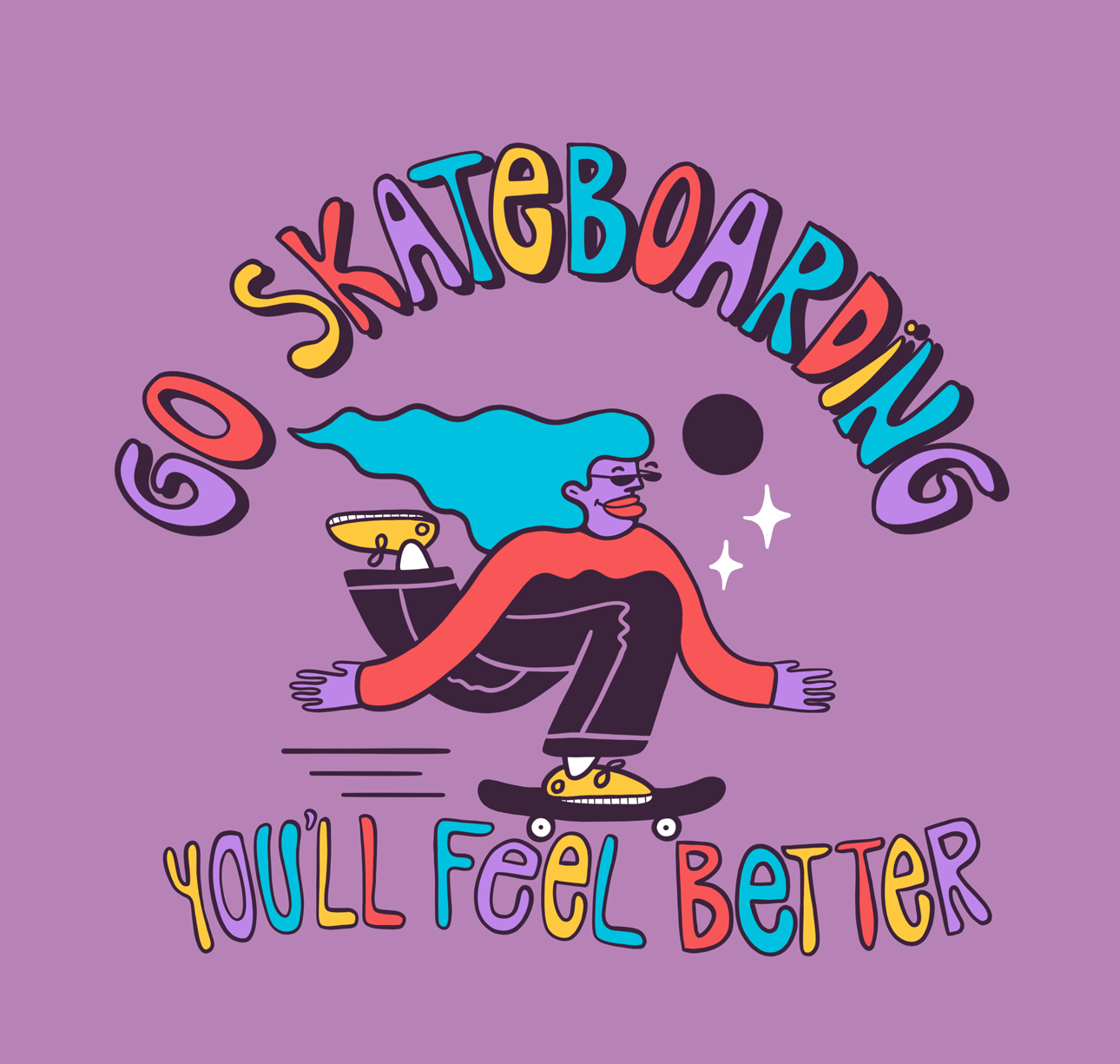 Hannah Eddy's Go Skateboarding artwork.