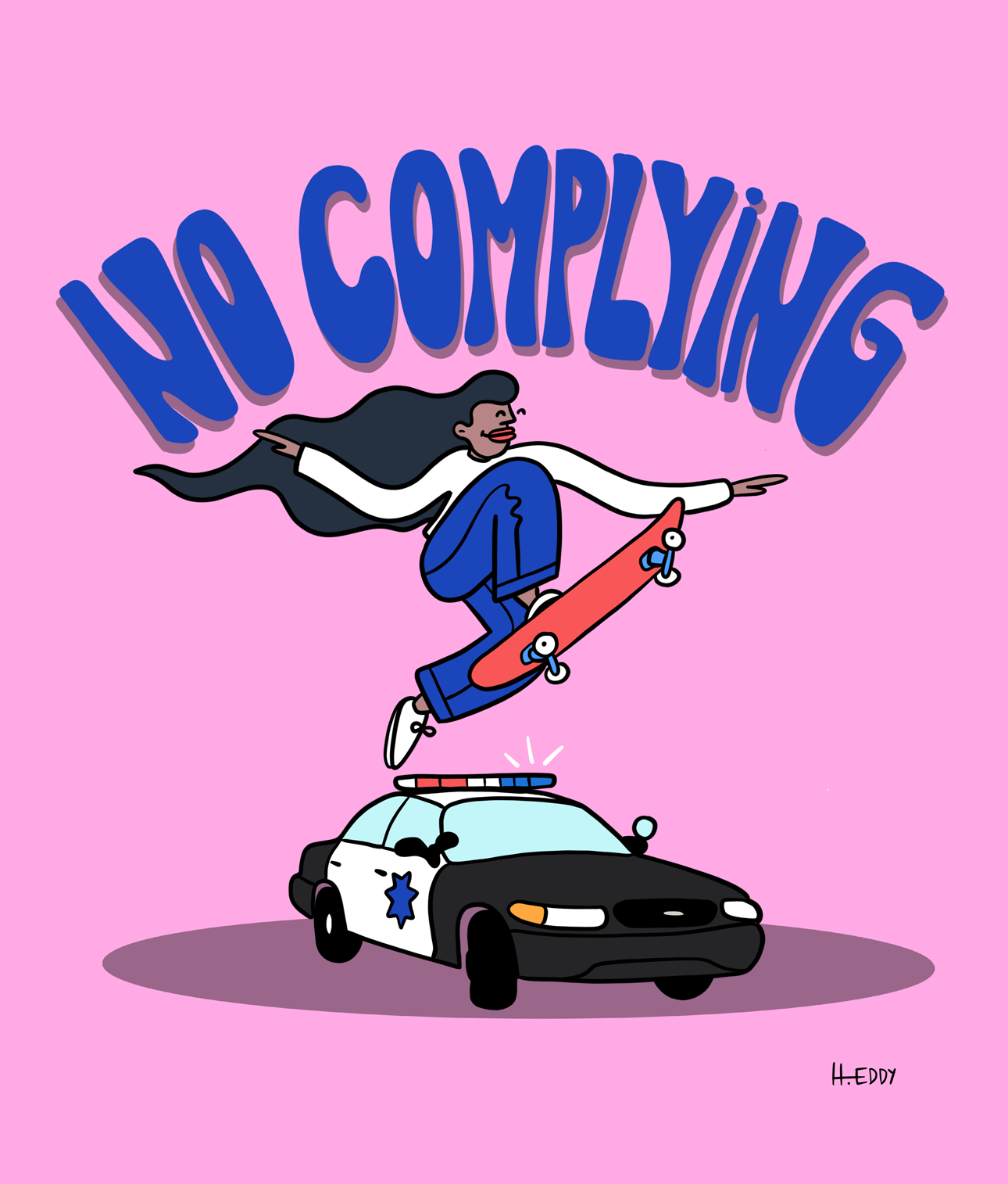 Hannah Eddy's No Complying artwork.