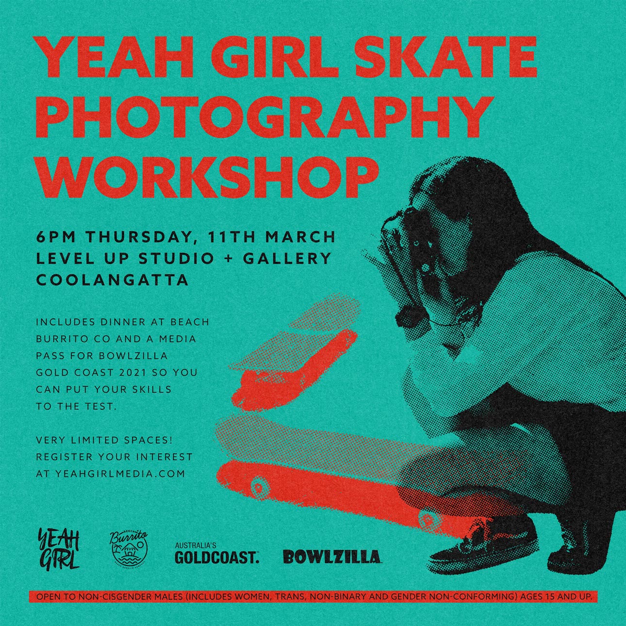 Yeah Girl Skate Photography Workshop at BOWLZILLA Gold Coast 2021