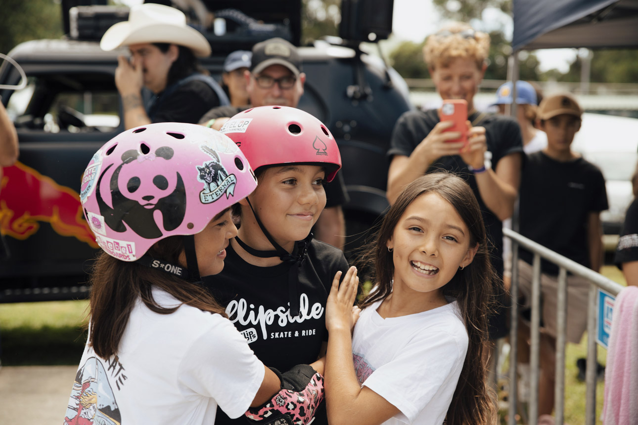 The camaraderie between the groms at BOWLZILLA Gold Coast 2021 was heartwarming. Photo: Kiowa Sioux