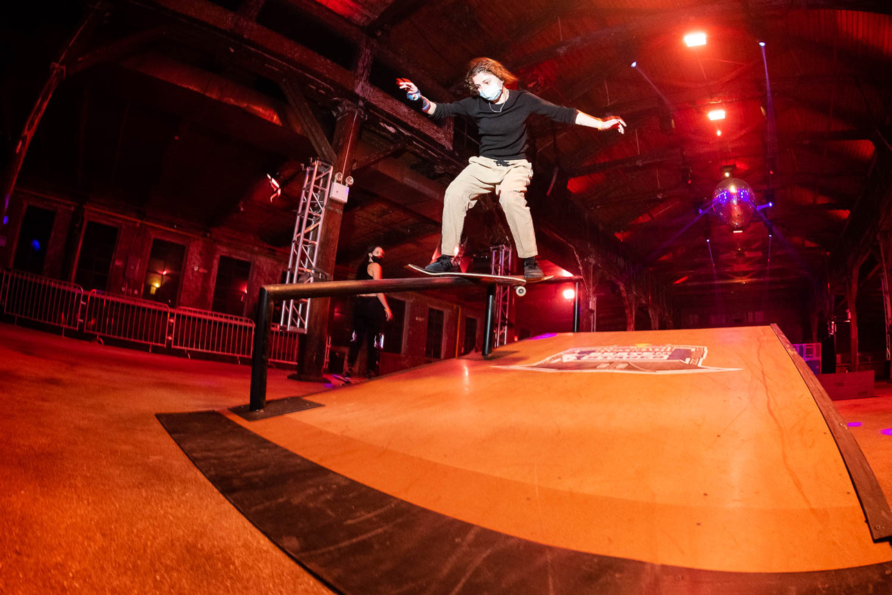 Mariah Davenport with a boardslide the down rail