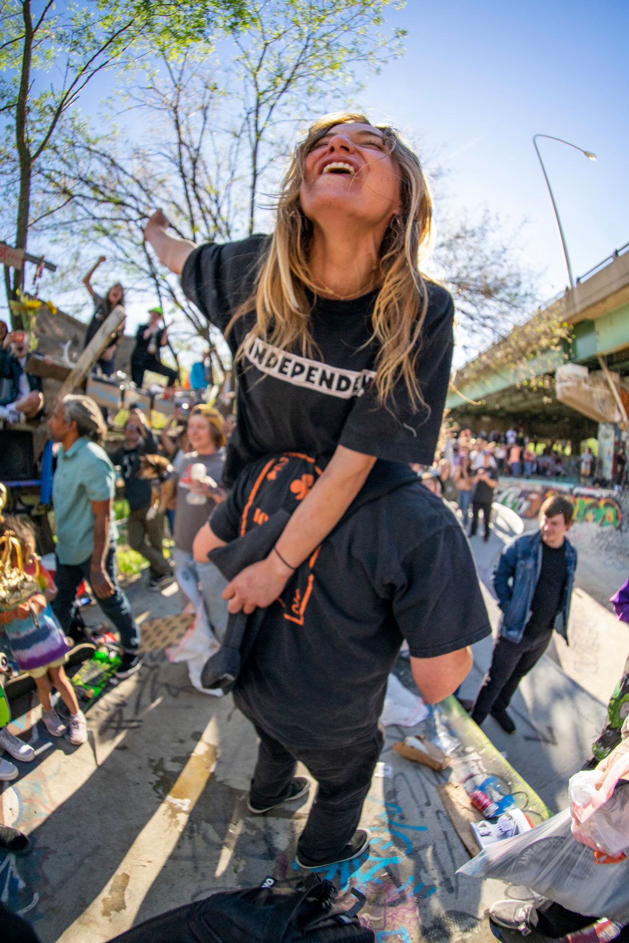 Caroline celebrating her 1st place win at FDR Spring Fling.