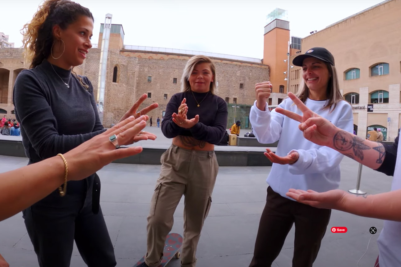Women skateboarders at MACBA