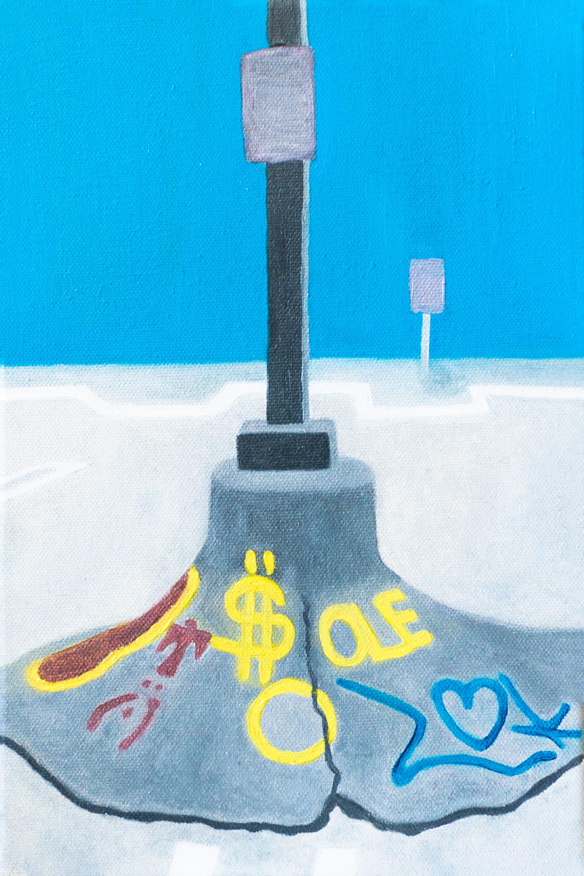 Parking Lot, oil on canvas, 20x30cm, 2022. From the Skateboarding Spots series by Ileana.